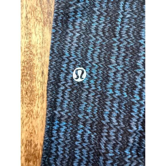 Lululemon Blue Black Patterned Drawstring Straight Leg Leggings Size 6 - Picture 4 of 5